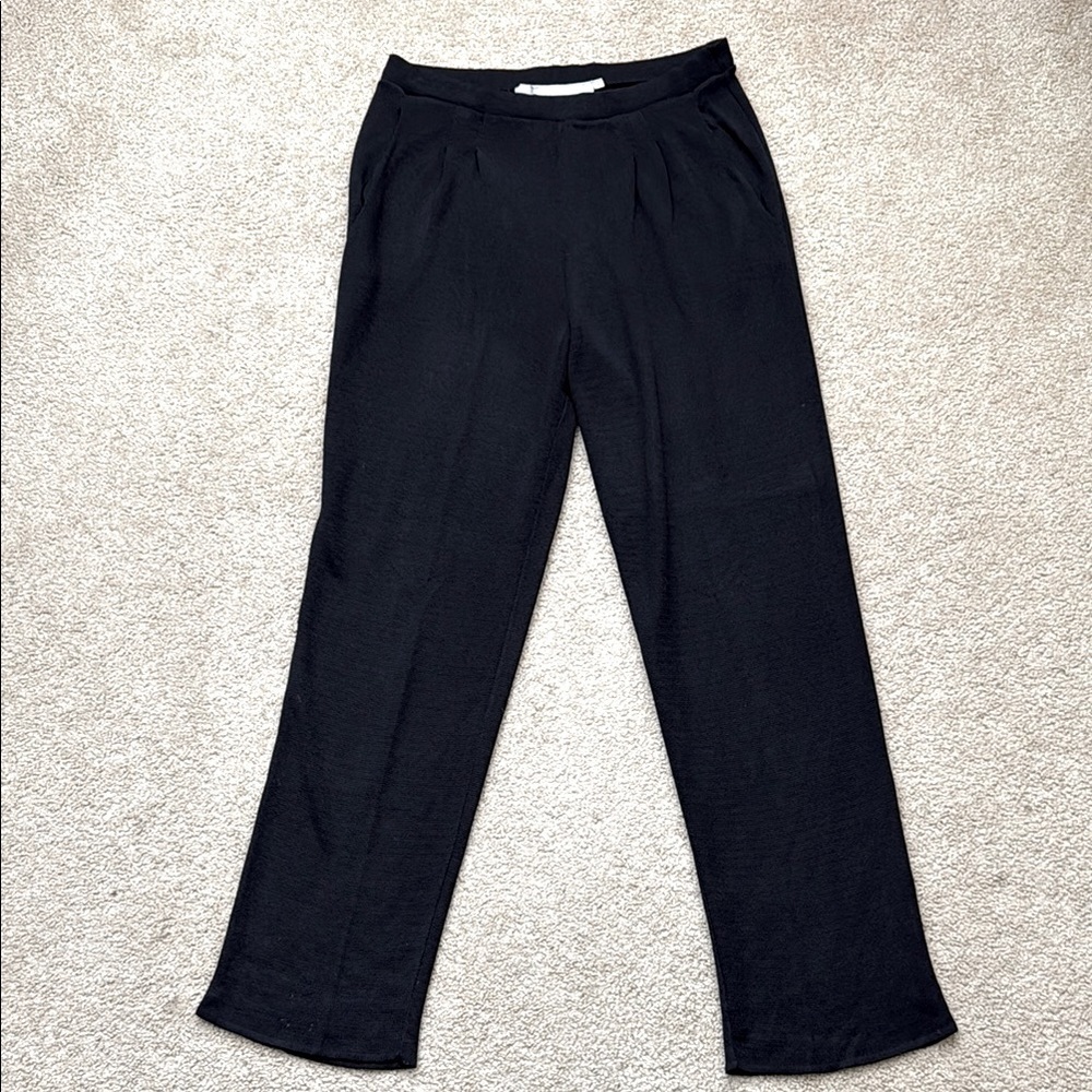 Brenda French Vintage High Waisted Classic Black Straight Leg Pants Size 2 Small